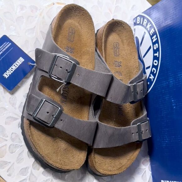 BIRKENSTOCK ARIZONA IRON Soft Footbed Waxy Leather Regular Fit - Picture 15 of 16